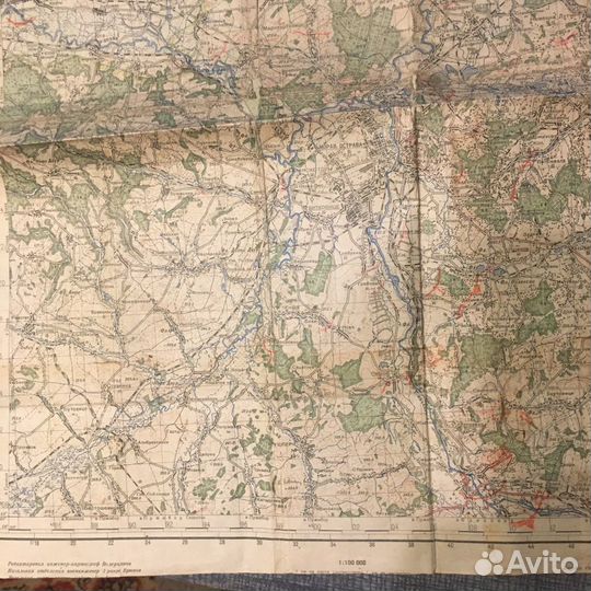 Карта местности Оригинал 1932 год германия