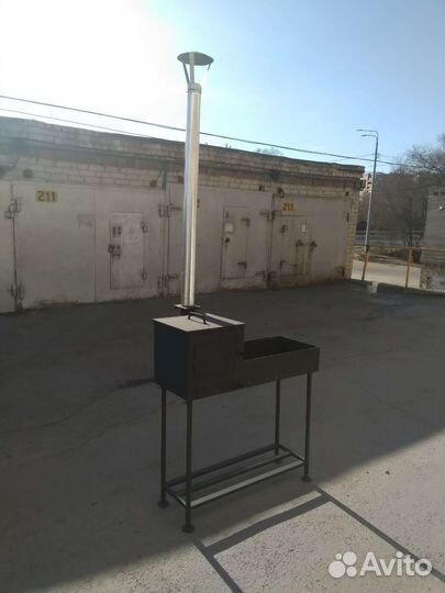 Мангал с печью под казан