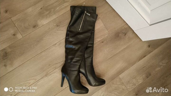 Ботфорты кожаные трубы, кожа натуральная 39