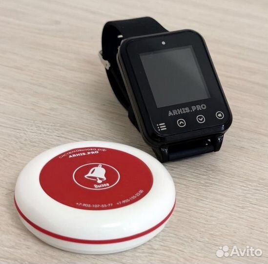 Кнопка вызова официанта и часы пейджер Элит