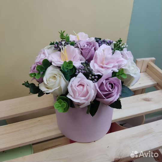 Букет из мыльных роз