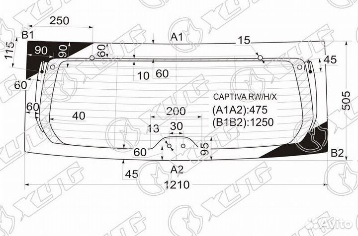 Стекло заднее с обогревом chevrolet captiva 06-16