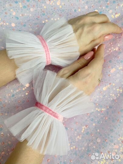 Манжеты в горошек и на бархатных лентах