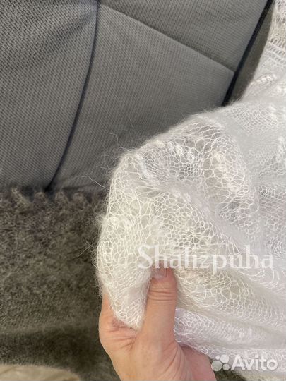 Паутинка, пуховый платок ручной работы, белый, 218