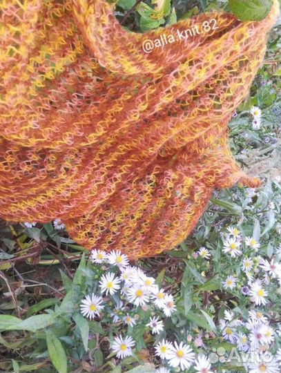 Платок шаль варежки