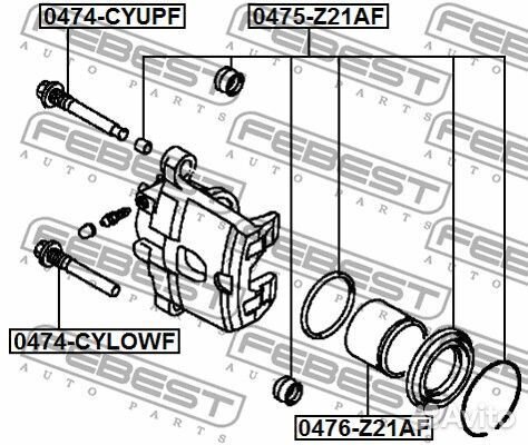 Febest 0475-Z21AF ремкомплект суппорта тормозного