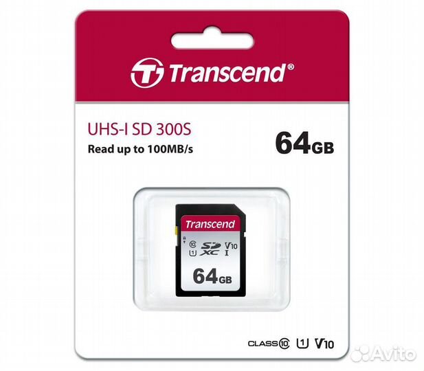 Карта памяти Transcend sdxc 64GB 300S UHS-I U1 V10