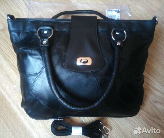 Новая сумочка из натуральной кожи, черная