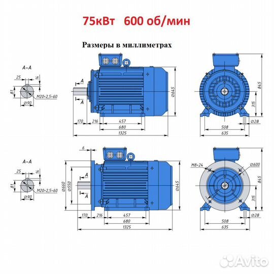 Электродвигатели 75кВт в наличии