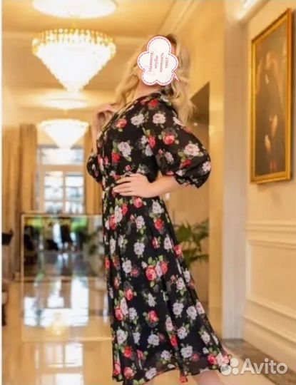 Платье большого размера шифоновое