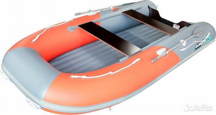 Лодка пвх Gladiator E380S оранжево/темно-серый