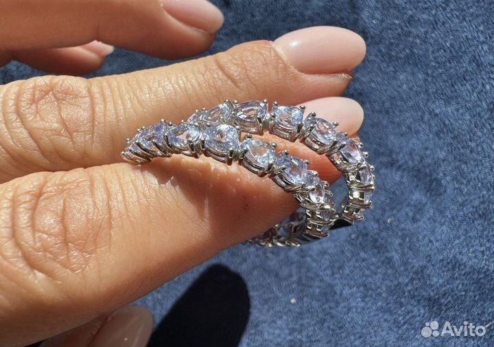 Серьги конго с танзанитами