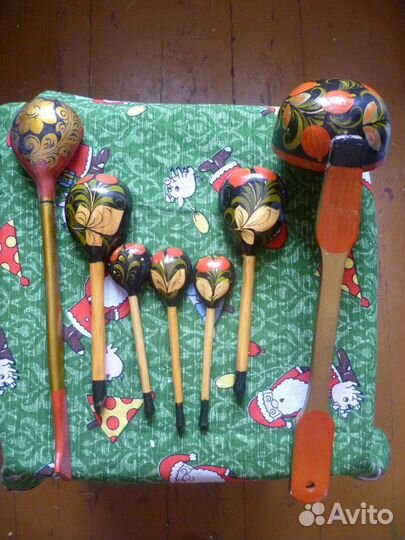 Ложки Хохлома Половник Дерево Посуда