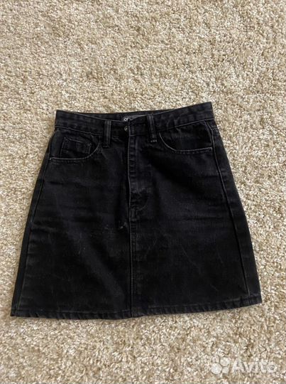 Черная джинсовая юбка