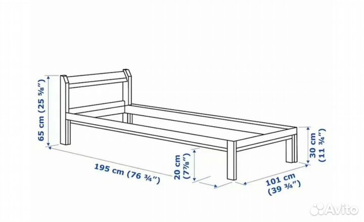 Neiden Кровать,97x189 agotnes матрас ikea,90x200