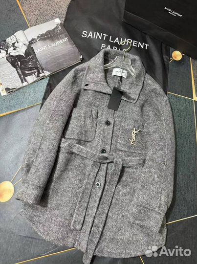 Стильное пальто YSL Saint Laurent шерсть