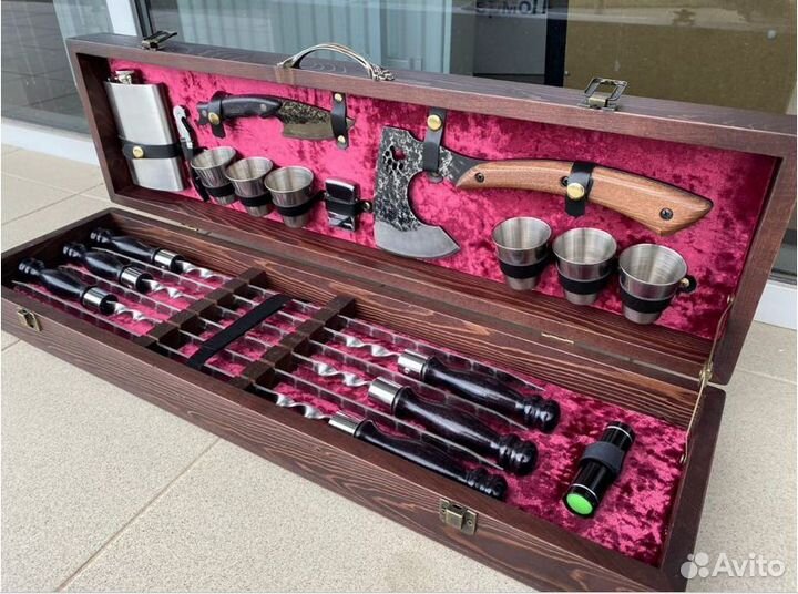 Шампура в кейсе чемодане Шашлычный набор подарочн