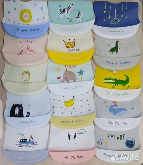 Детская силиковая тарелка Микки, нагрудник