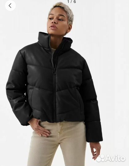 Куртка кожаная утепленная L 48