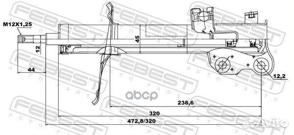 Амортизатор передний правый gas.twin tube 02666