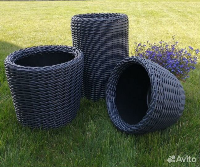 Кашпо из ротанга