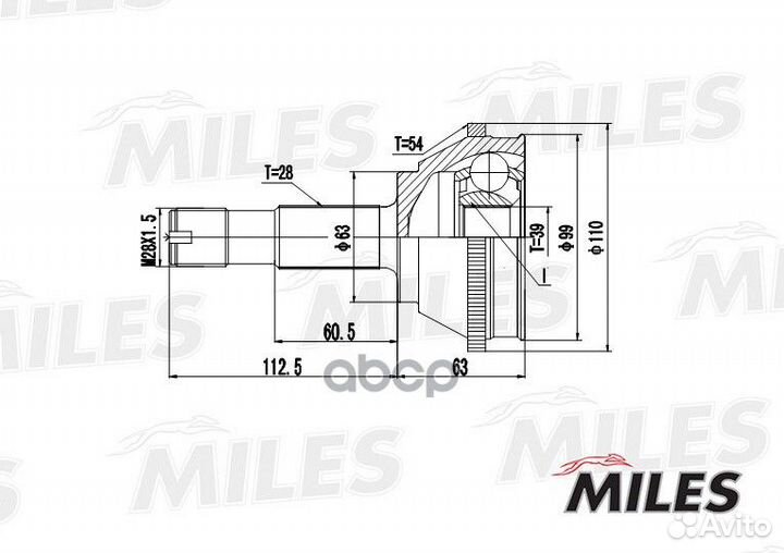 GA20068 miles шрус наружний (ABS) GA20068 Miles