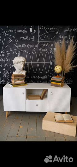 Тумба под тв белый глянец