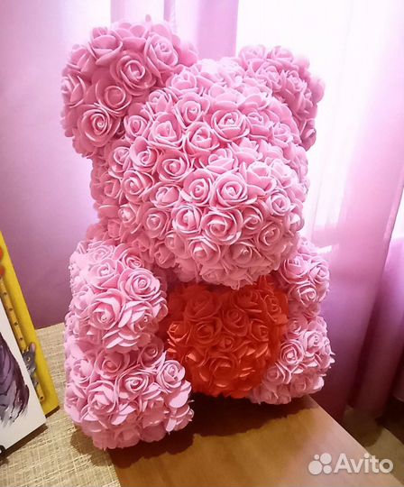 Мишка из роз 40см