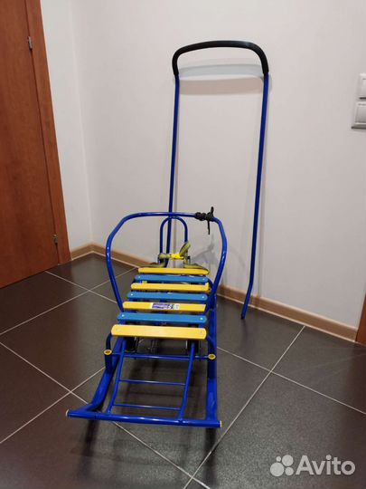 Санки Nika Тимка 5 Универсал т5у, голубой/желтый