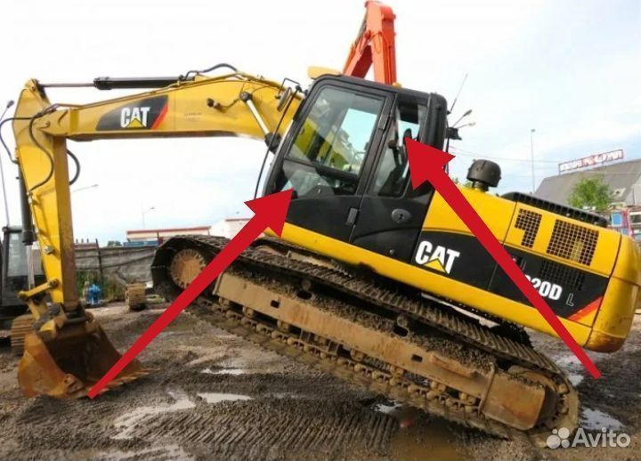 Стекло лобовое верхнее на экскаватор Cat 320 DL