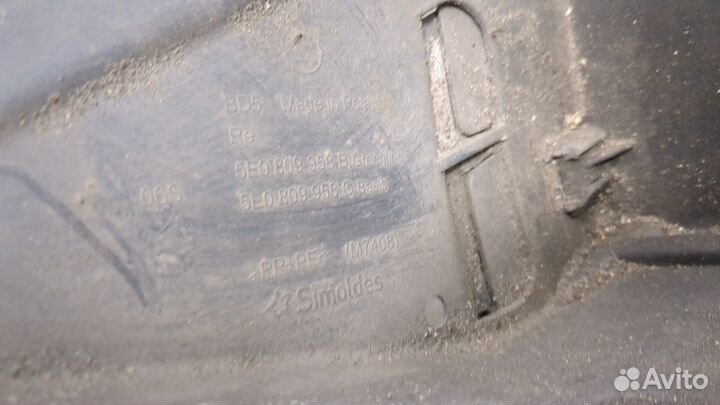 Защита арок (подкрылок) правая передняя Skoda Octavia (A7), 2016