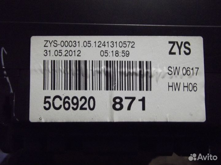 Панель приборов Volkswagen Jetta 6 2012Г