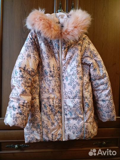 Куртка-пальто детская Pelican, цв. абрикос, р.128