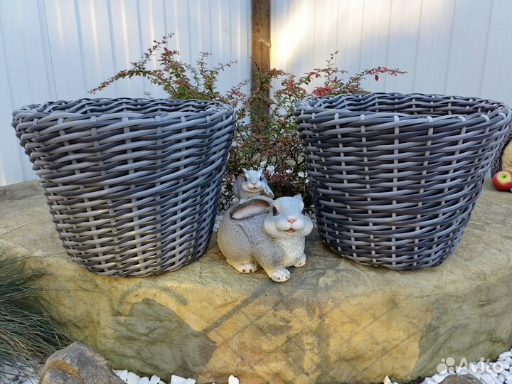 Кашпо из искусственного ротанга орзина