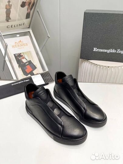 Кроссовки из натуральной кожи Ermenegildo Zegna