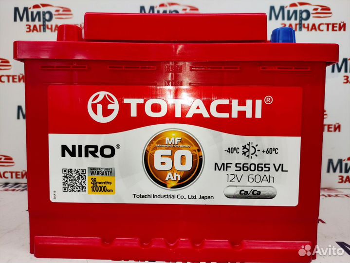 Аккумулятор Totachi Niro MF 60 а/ч прямая