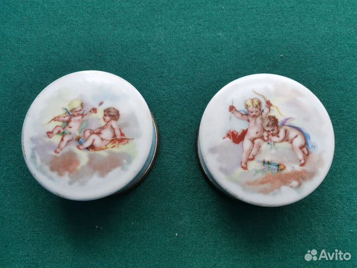 Банки парфюмерные для крема 19 век амуры ангелы