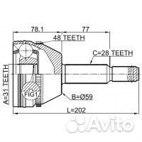 ШРУС наружный 31X59X28 ford transit TT9 2006-2013