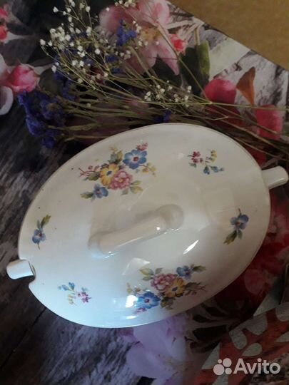Фарфоровая супница СССР Дулёво