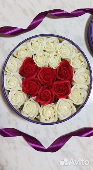 Мыльные розы подарочный набор сердце