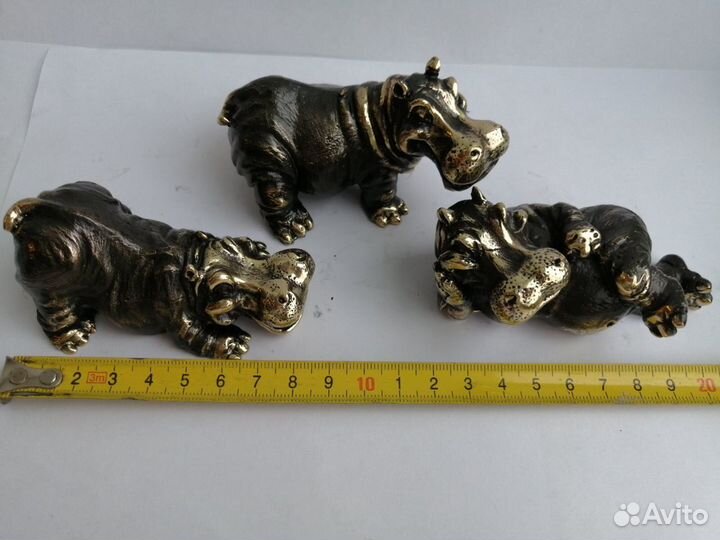 Фигурка Бегемот латунь