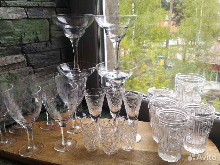 Фужеры рюмки стопки стаканы хрустальные СССР