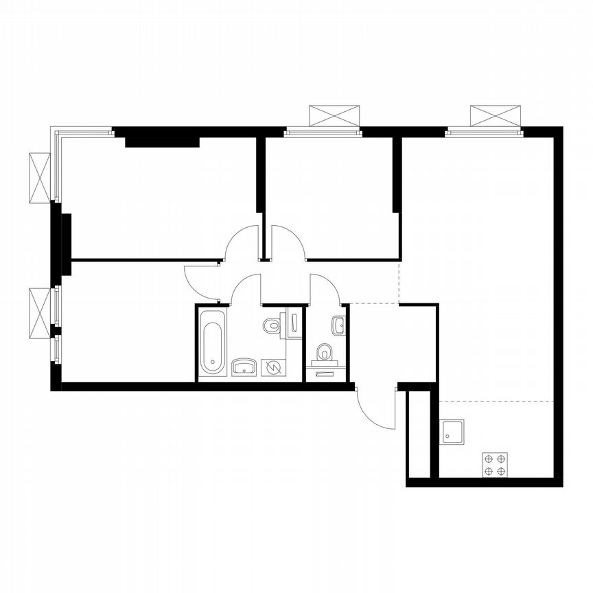 3-к. квартира, 72 м², 30/33 эт.