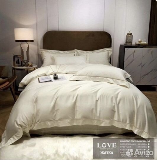 Постельное белье евро полисатин белое