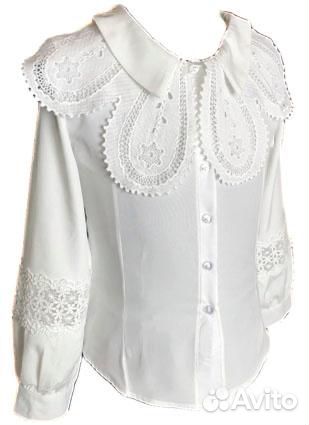 Новая школьная блузка для девочек размер:128,152