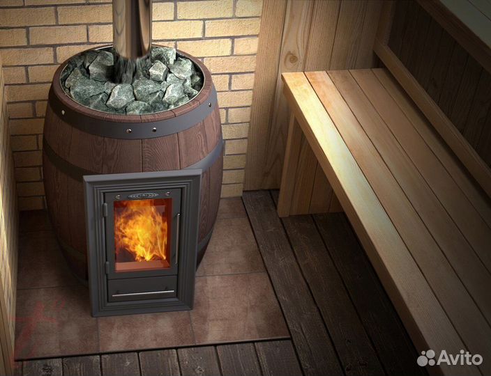 Печь банная паровая Люмина Баррель палисандр