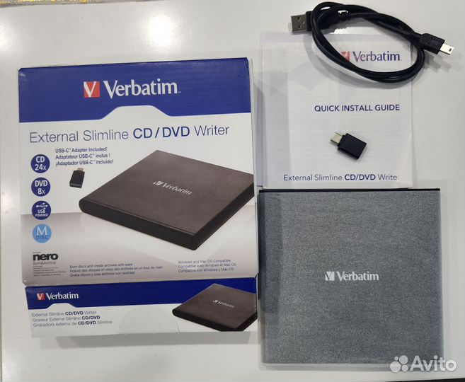 Привод Verbatim External Slimline CD/DVD Writer