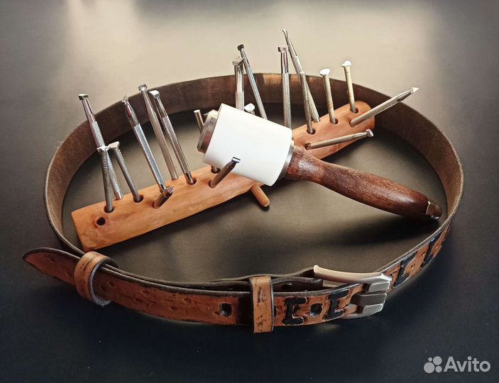 Кожаный ремень ручной работы