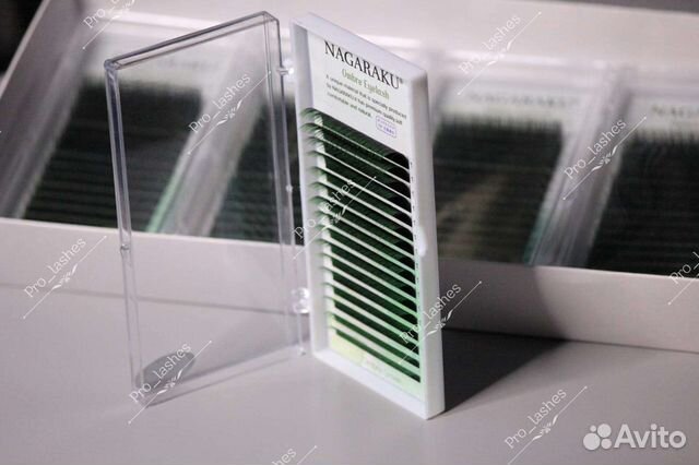 Ресницы Nagaraku черно-зелёные омбре mix