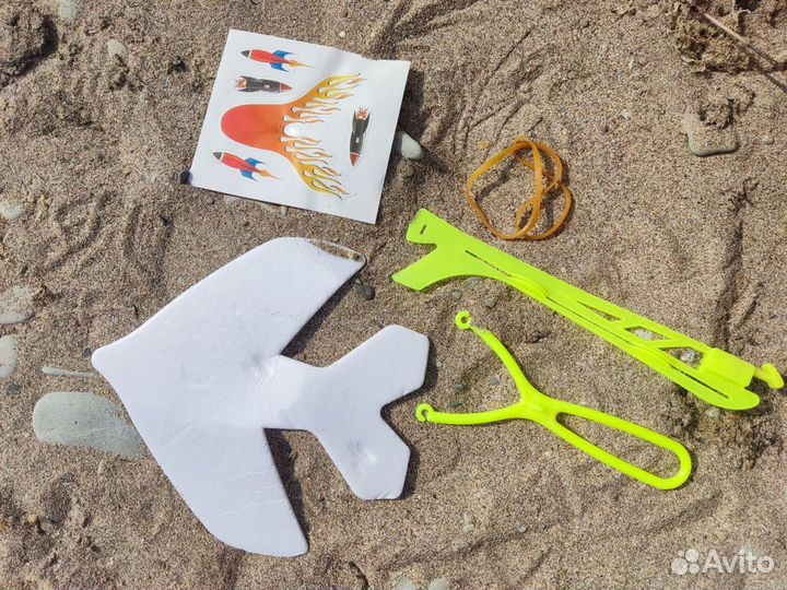 Самолетик рогатка светящийся с наклейками